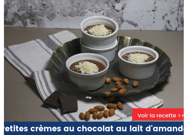 Petites crèmes au chocolat au lait d'amande